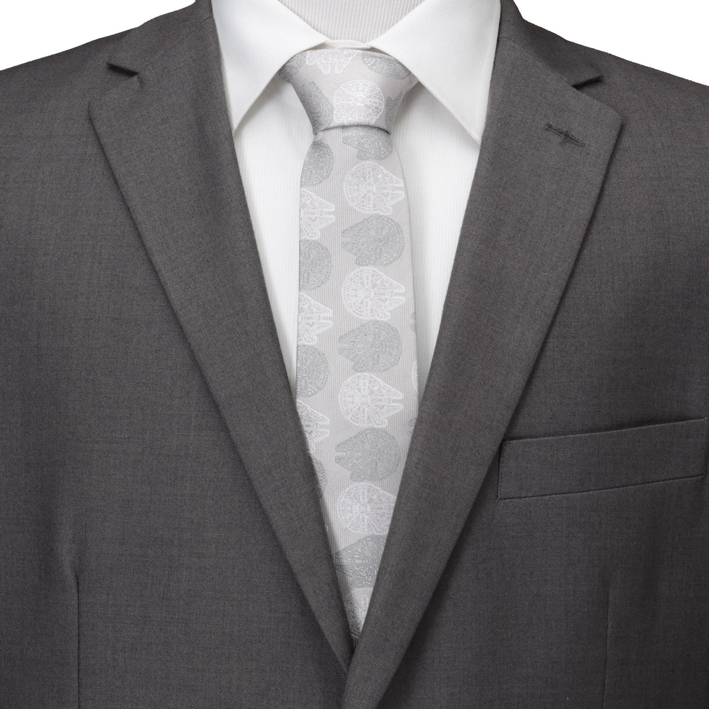 Star Wars Falcon Gray Men's Tie Image 2