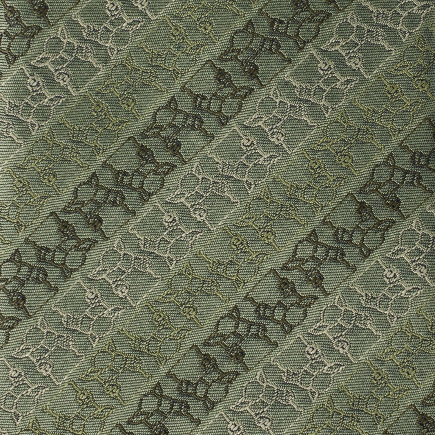 Grogu Outline Stripe Sage Green Men's Tie Image 4