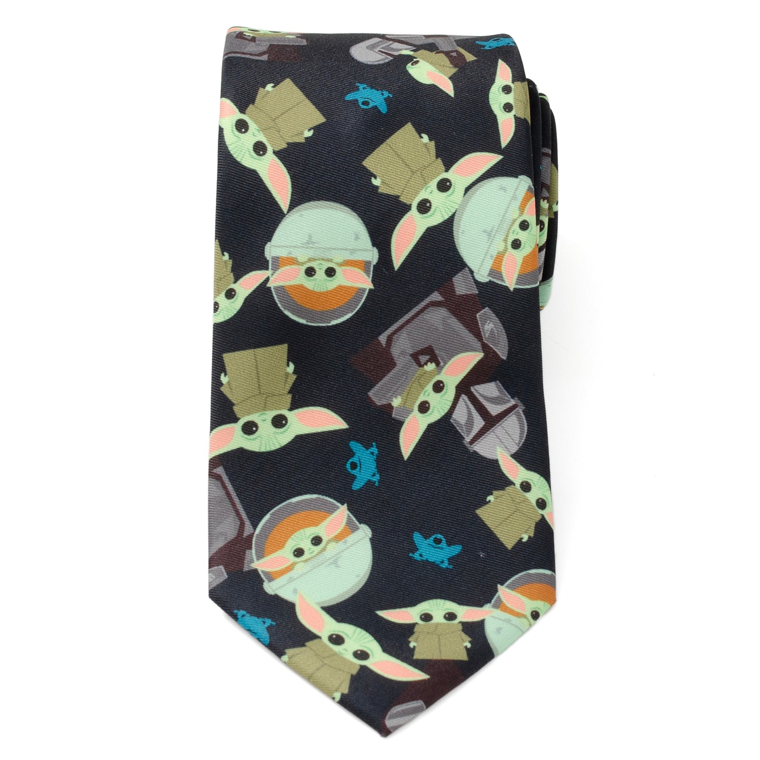 Mando Grogu Navy Men's Tie Image 3