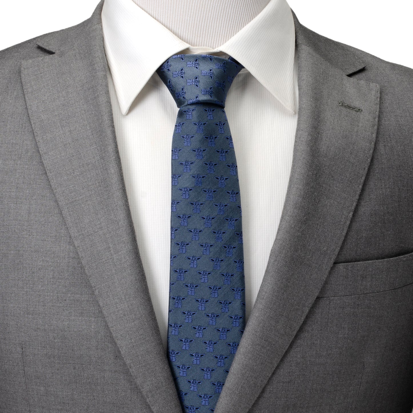 Star Wars- Grogu Blue Tonal Men's Tie Image 2