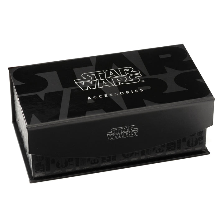 Darth Vader Matte Black Cufflinks and Tie Bar Gift Set Packaging Image