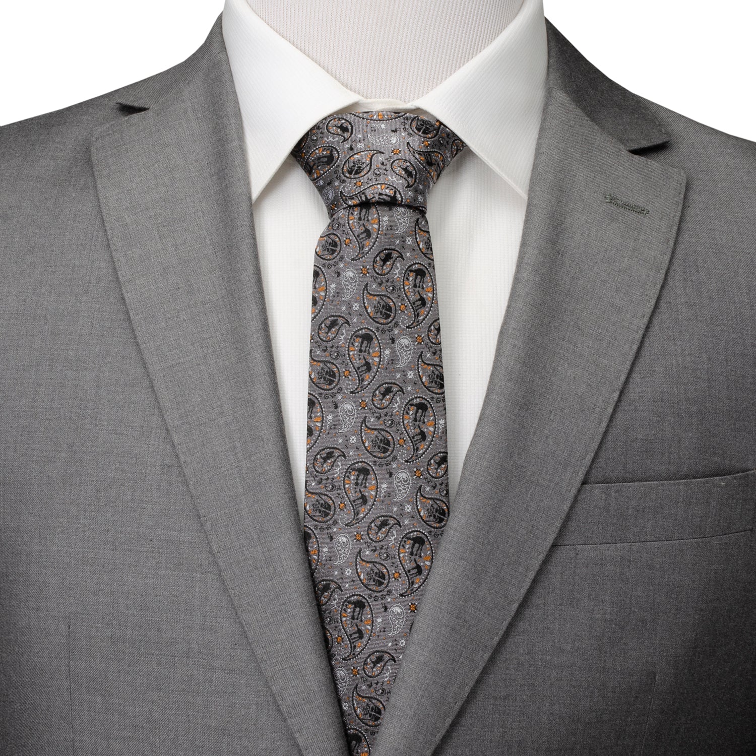 Hoth Battle Paisley Gray Men's Tie Image 2