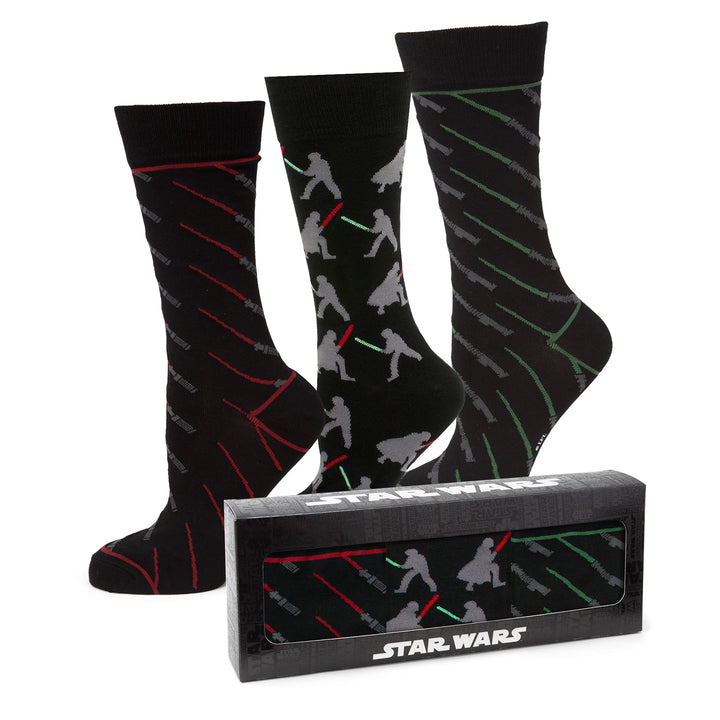 Lightsaber Battle 3 Pair Socks Gift Set Image 2