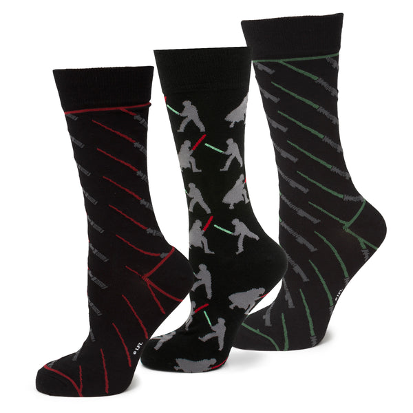 Lightsaber Battle 3 Pair Socks Gift Set Image 1