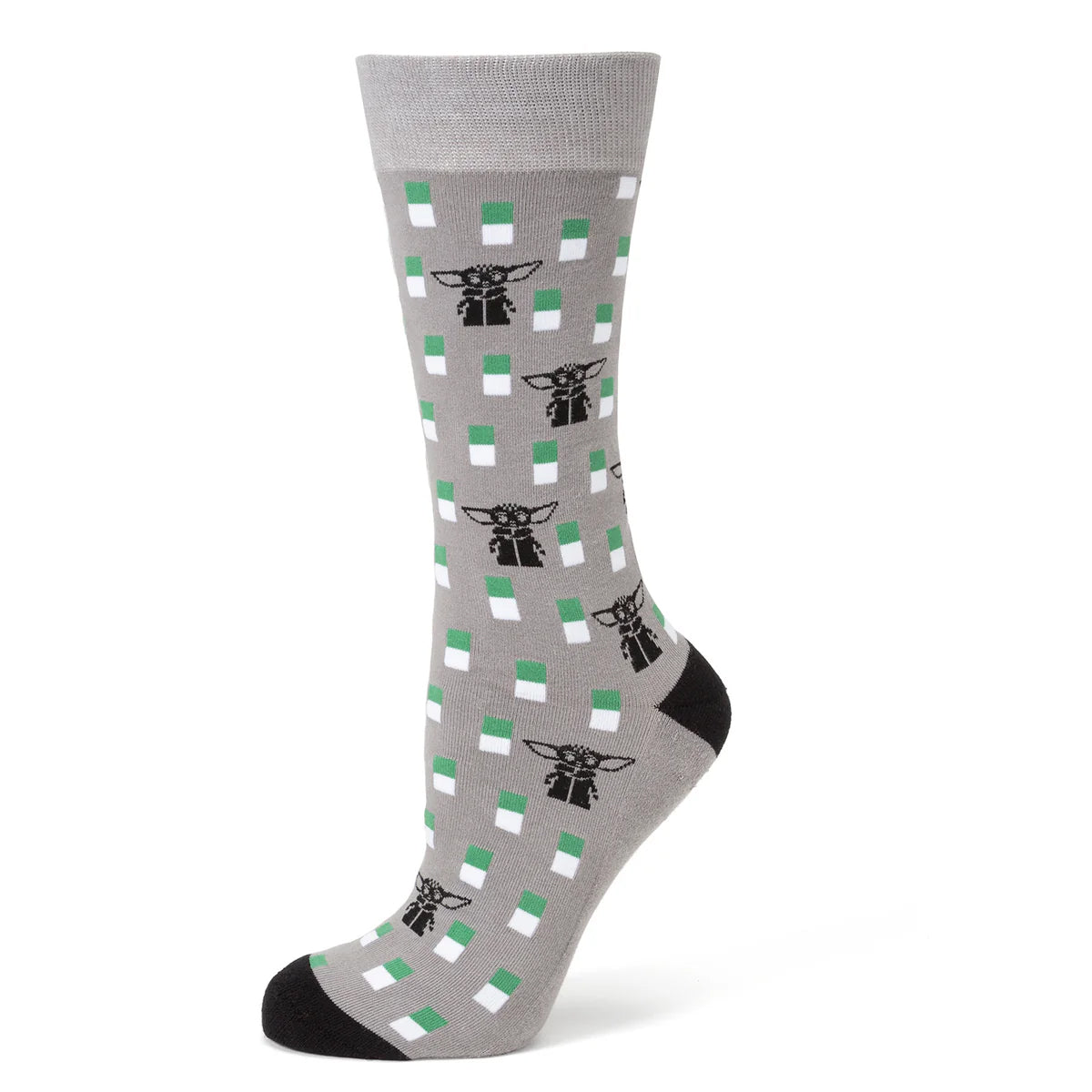 Star Wars Mandalorian and Grogu Gray Dress Socks and Lapel Pin Gift Set Image 2
