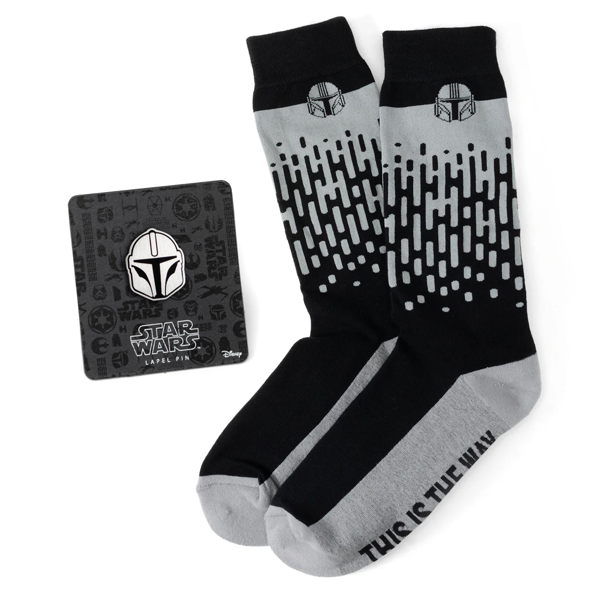 Star Wars Mandalorian "This Is The Way" Dress Socks and Lapel Pin Gift Set Image 1