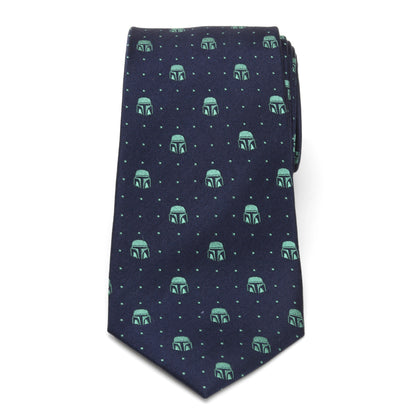 Mandalorian Helmet Dotted Navy Tie Image 3