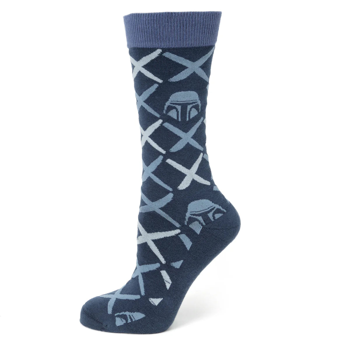 Star Wars Mandalorian Navy Checkered Dress Socks and Lapel Pin Gift Set Image 2