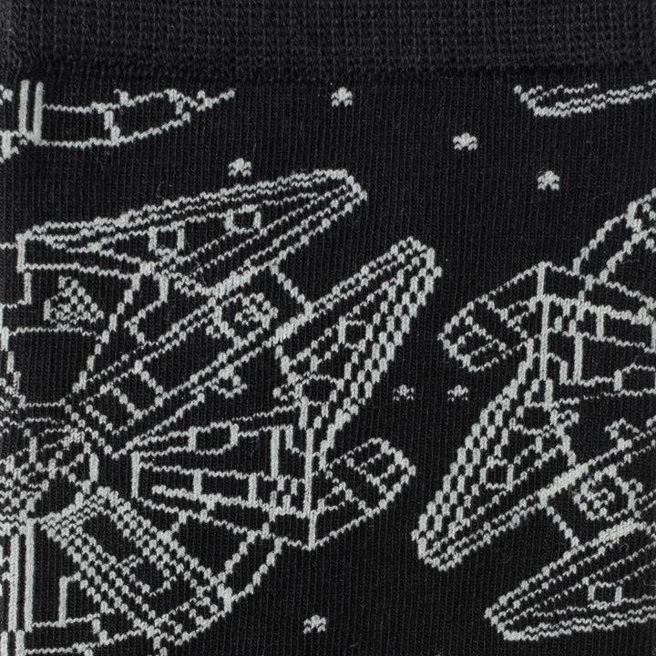 Star Wars - Millennium Falcon Blueprint Black Men's Socks Image 3