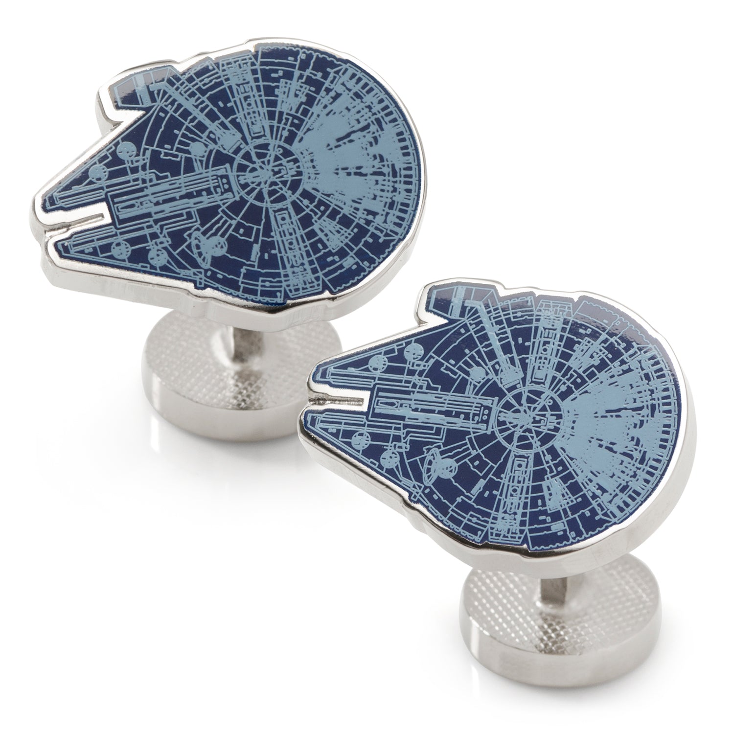 Millennium Falcon Blueprint Blue Cufflinks Image 2