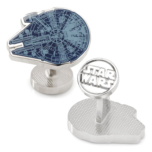 Millennium Falcon Blueprint Blue Cufflinks Image 1