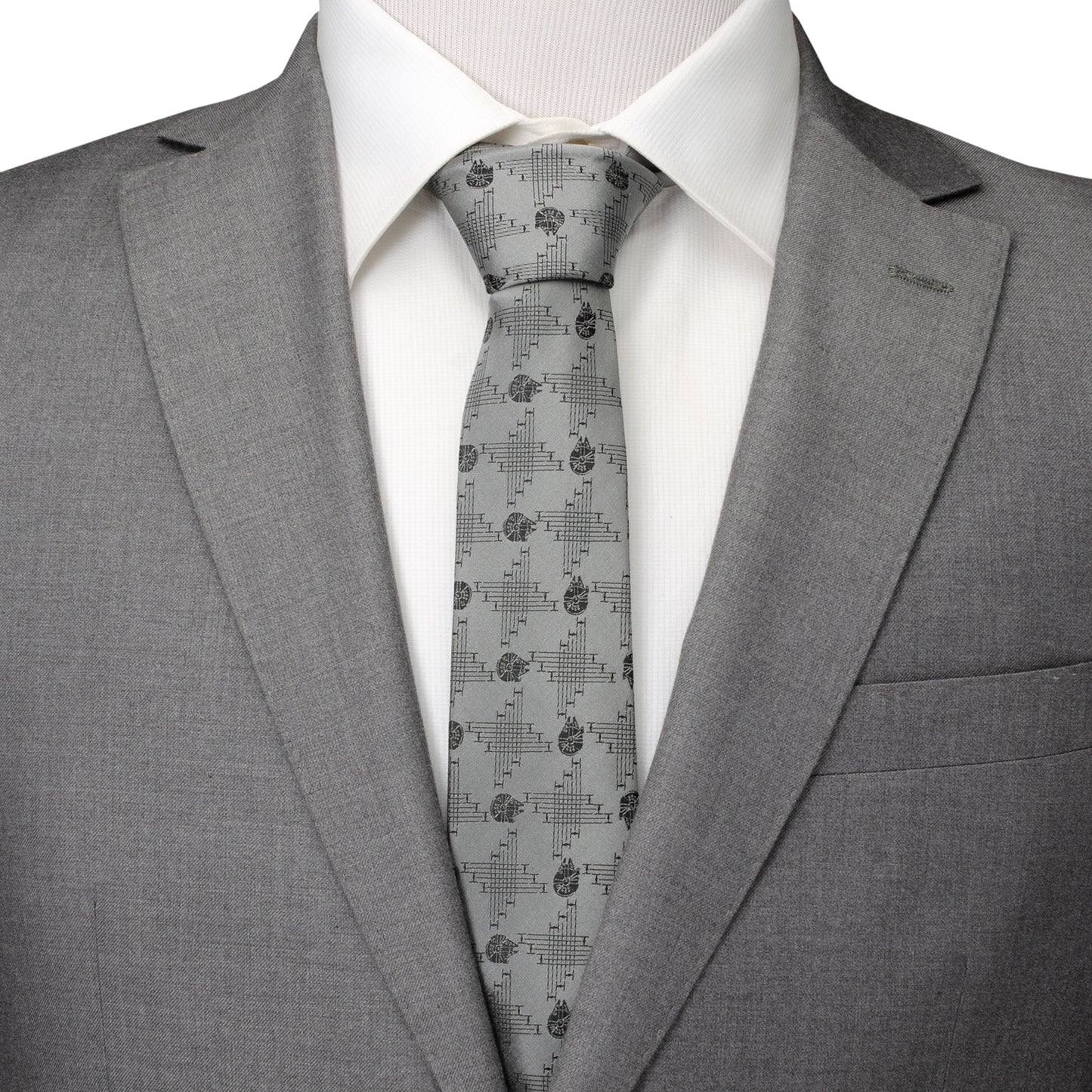 Star Wars - Millennium Falcon Gray Men's Tie Image 2