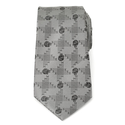 Star Wars - Millennium Falcon Gray Men's Tie Image 3