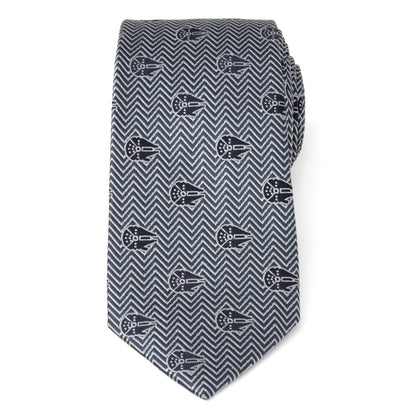 Millennium Falcon Herringbone Blue Men's Tie Image 3