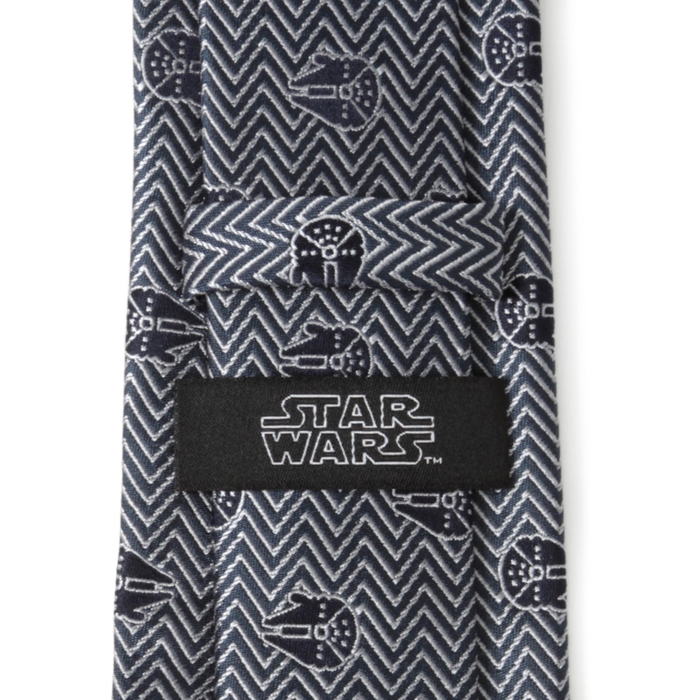 Millennium Falcon Herringbone Blue Men's Tie Image 4