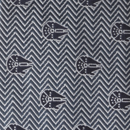 Millennium Falcon Herringbone Blue Men's Tie Image 5