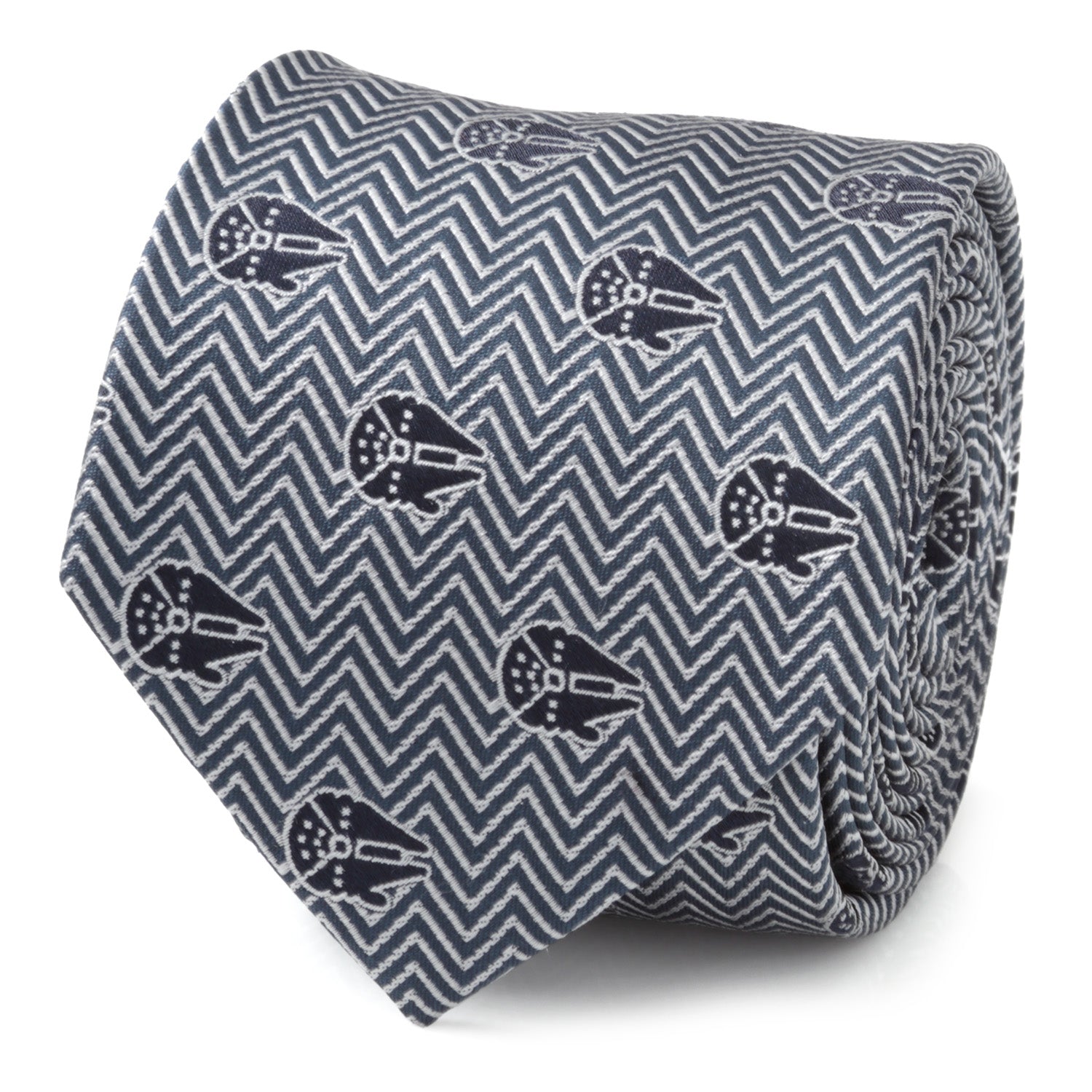 Millennium Falcon Herringbone Blue Men's Tie Image 1