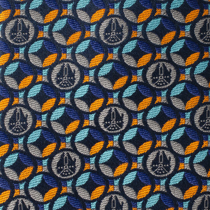 Falcon Motif Navy Blue Men's Tie Image 4