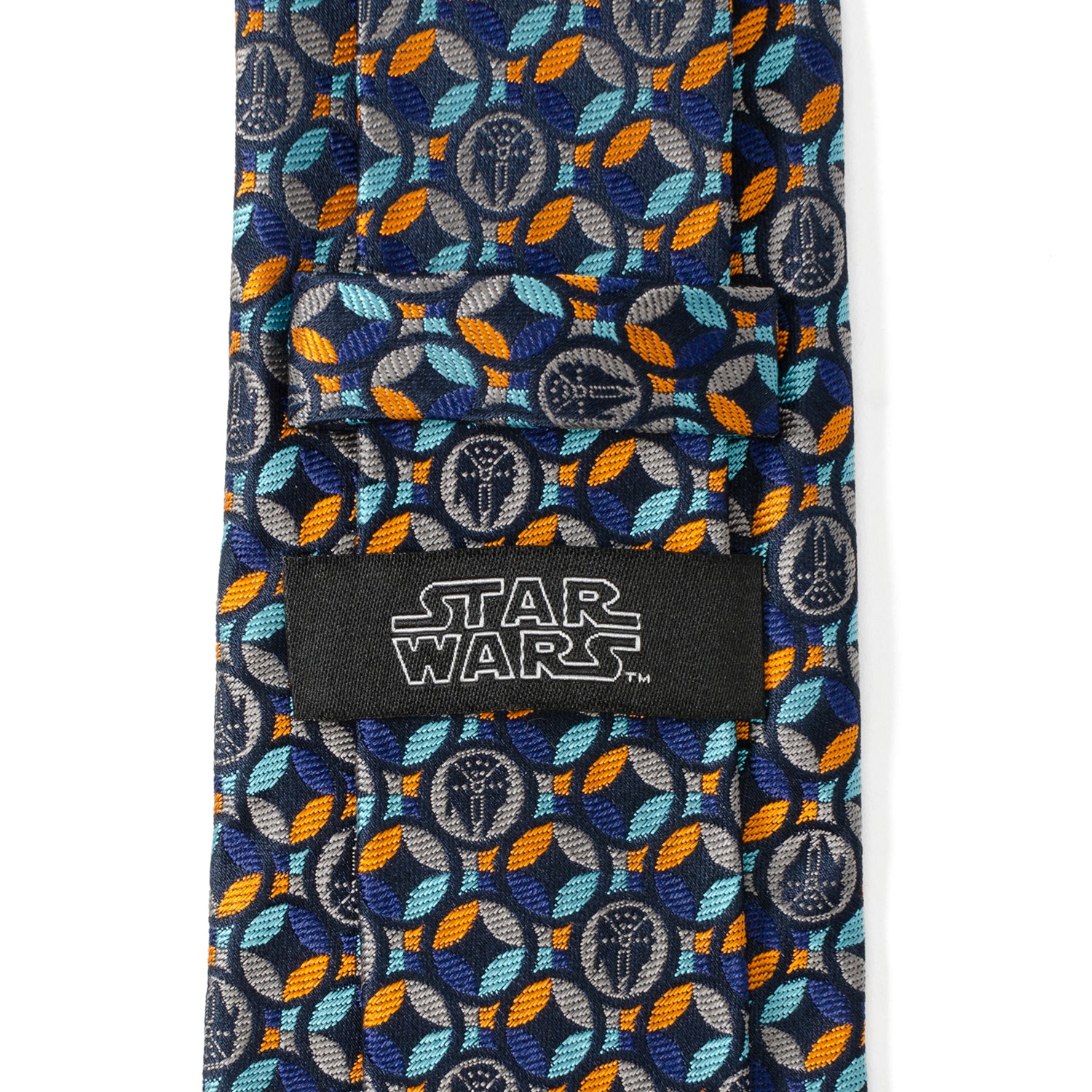 Falcon Motif Navy Blue Men's Tie Image 5