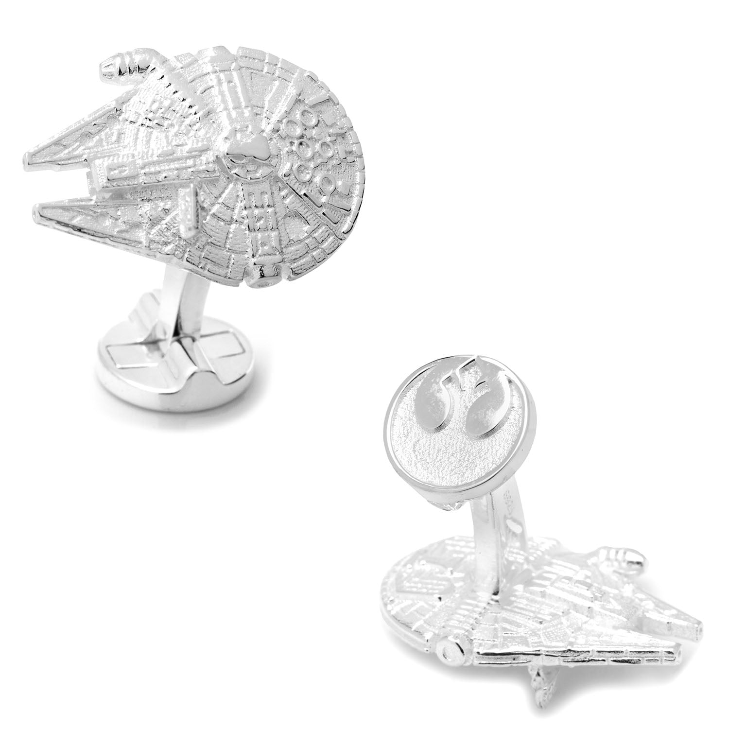 Sterling Silver 3D Millennium Falcon Cufflinks Image 1