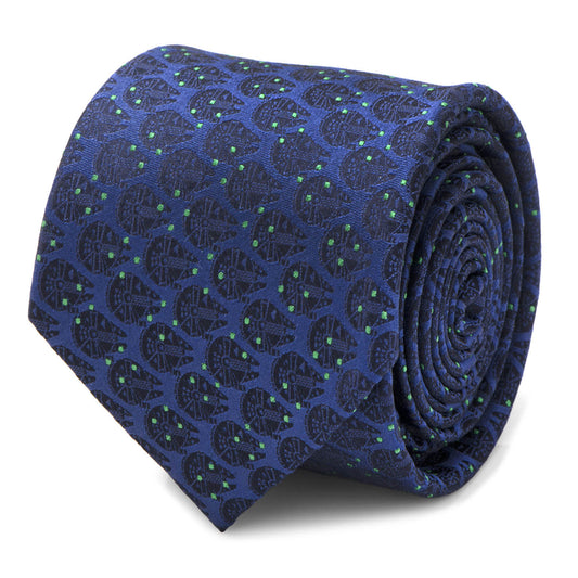 Millennium Falcon Navy Dot Mens Tie Image 1