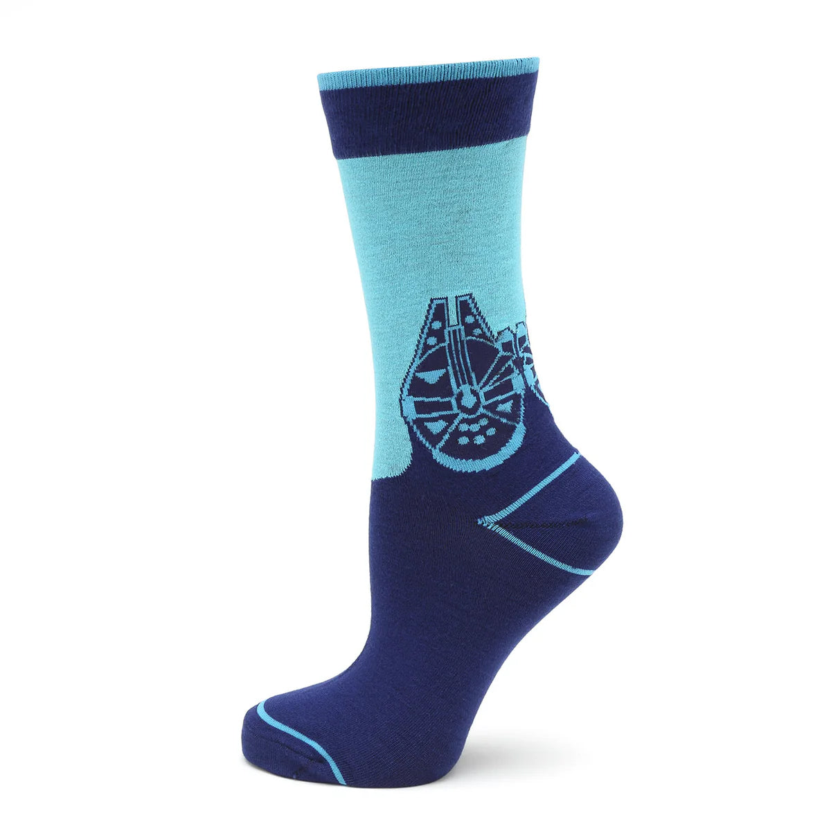Star Wars Millennium Falcon Blue Mod Dress Socks and Rebel Crest Lapel Pin Gift Set Image 2
