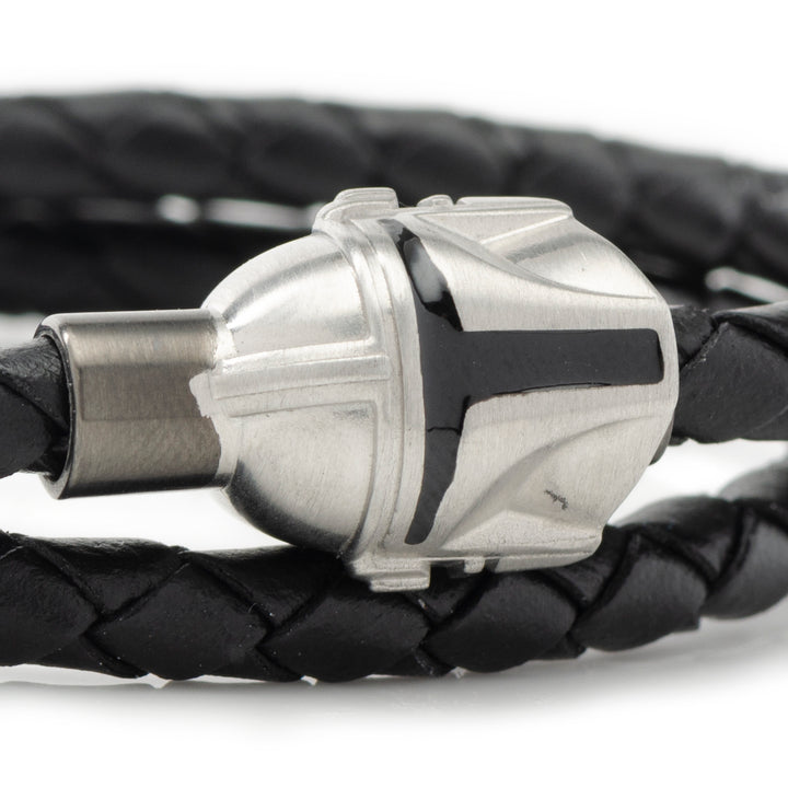 Mandalorian Helmet Double Wrap Stainless Steel Bracelet Image 3
