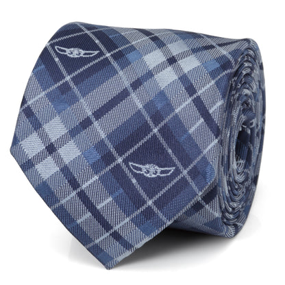 Star Wars The Child Plaid Blue Men's Tie Image 1