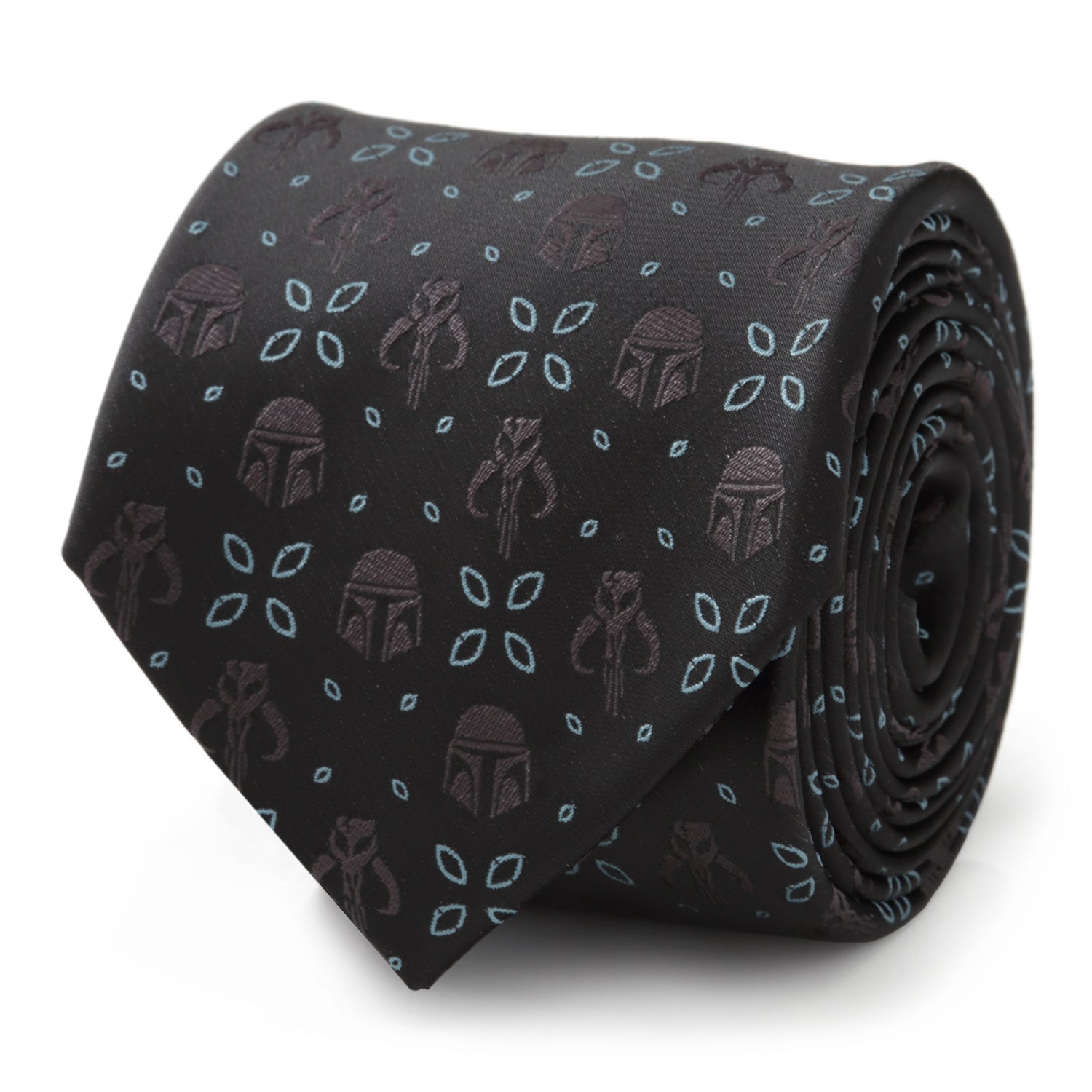 Mandalorian Motif Black Men's Tie Image 3