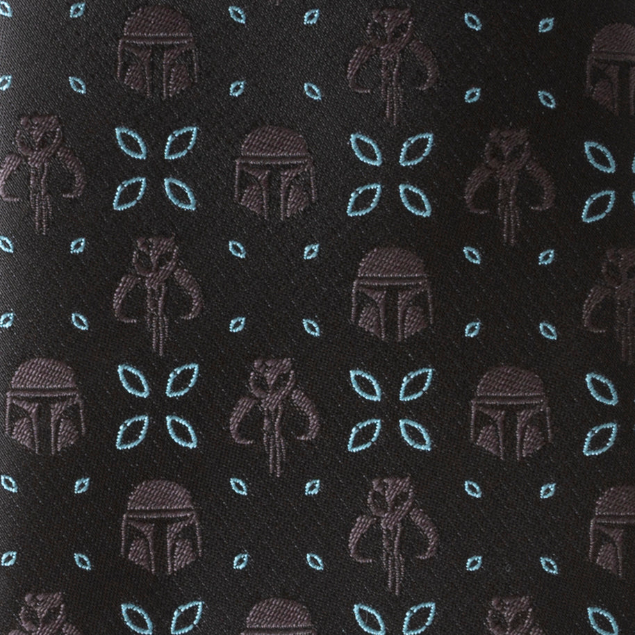 Mandalorian Motif Black Men's Tie Image 5