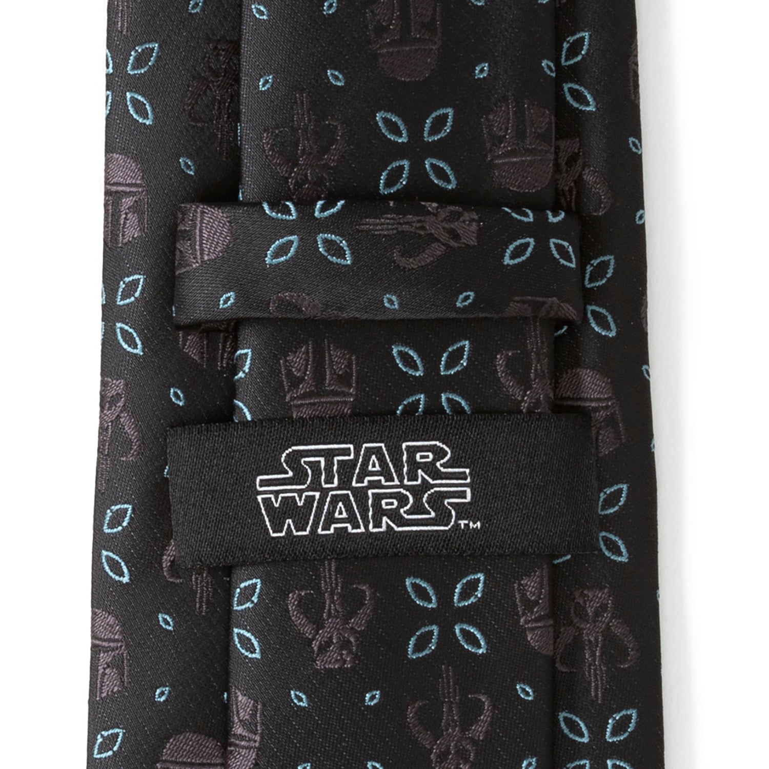 Mandalorian Motif Black Men's Tie Image 6