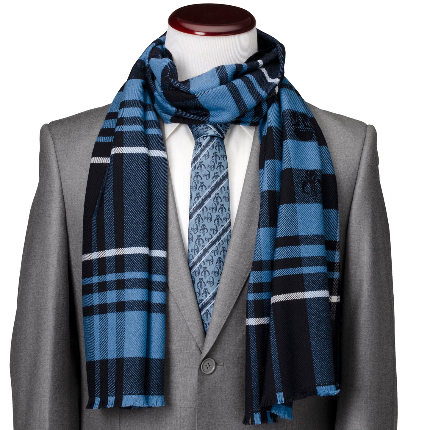 Mandalorian Blue Tartan Scarf Image 2