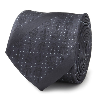 Mandalorian Blue Stripe Dotted Men's Tie Image 3