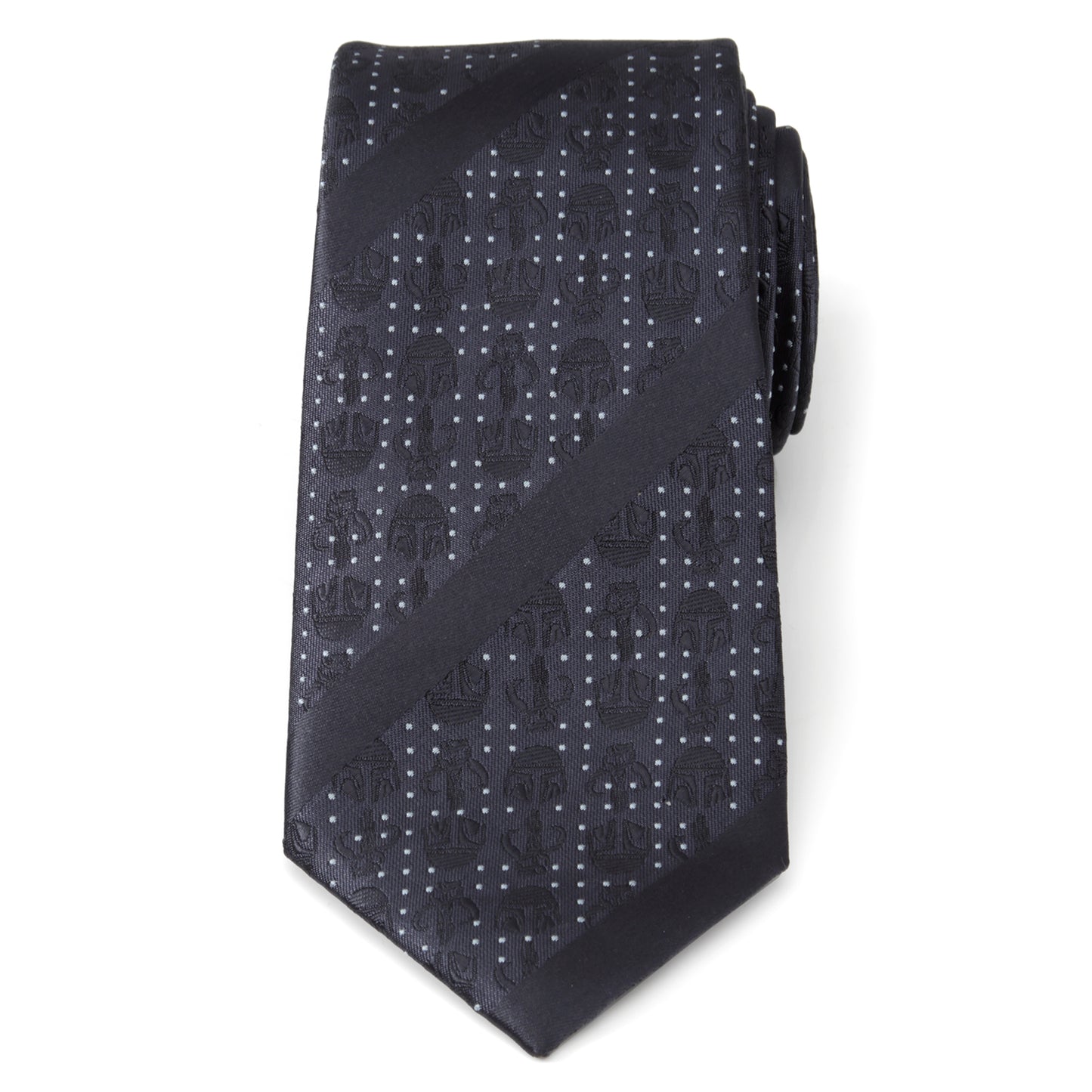 Mandalorian Blue Stripe Dotted Men's Tie Image 4