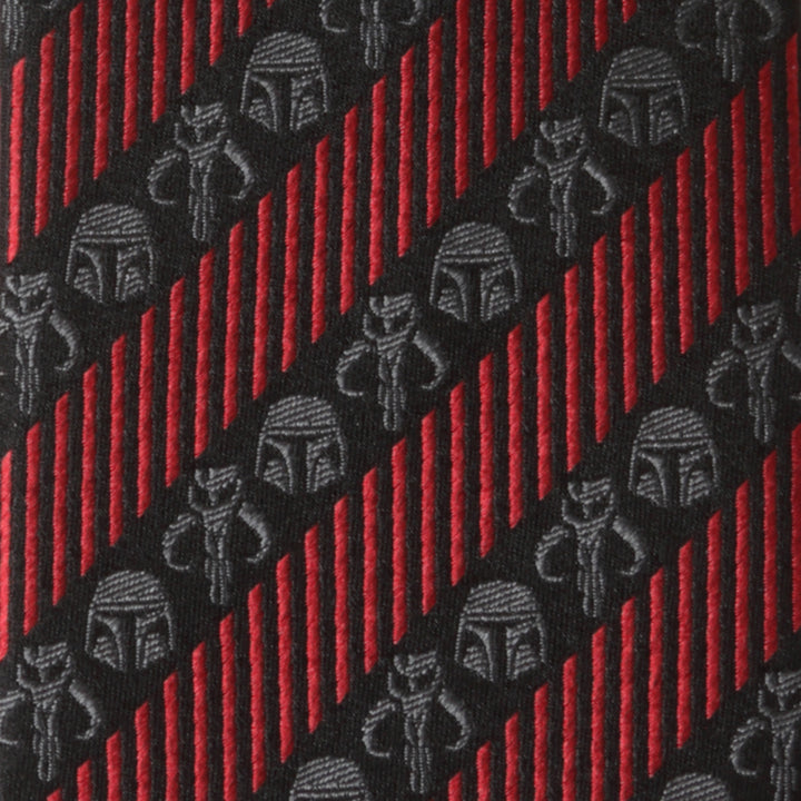 Mandalorian Black Red Stripe Men's Tie Image 5