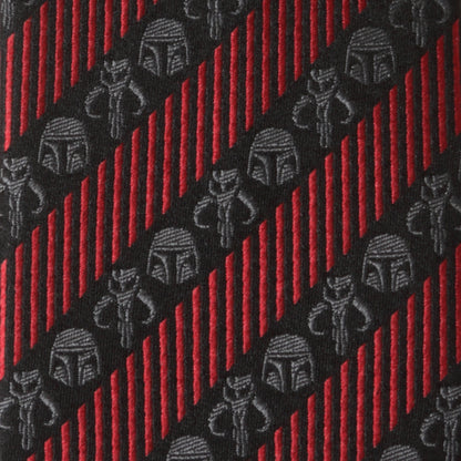 Mandalorian Black Red Stripe Men's Tie Image 5