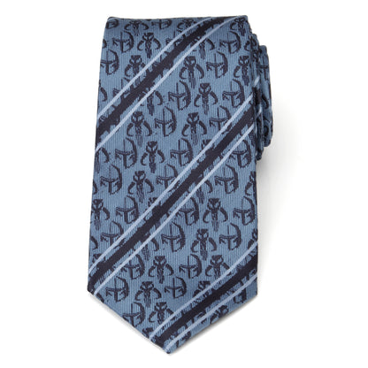 Star Wars Mando Navy Stripe Mens Tie Image 3