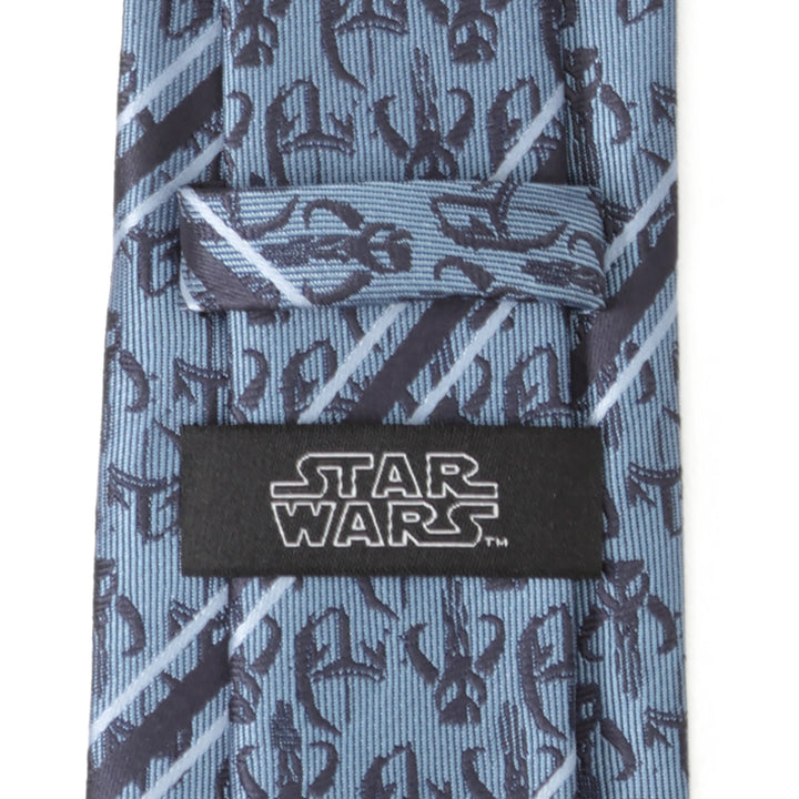 Star Wars Mando Navy Stripe Mens Tie Image 4