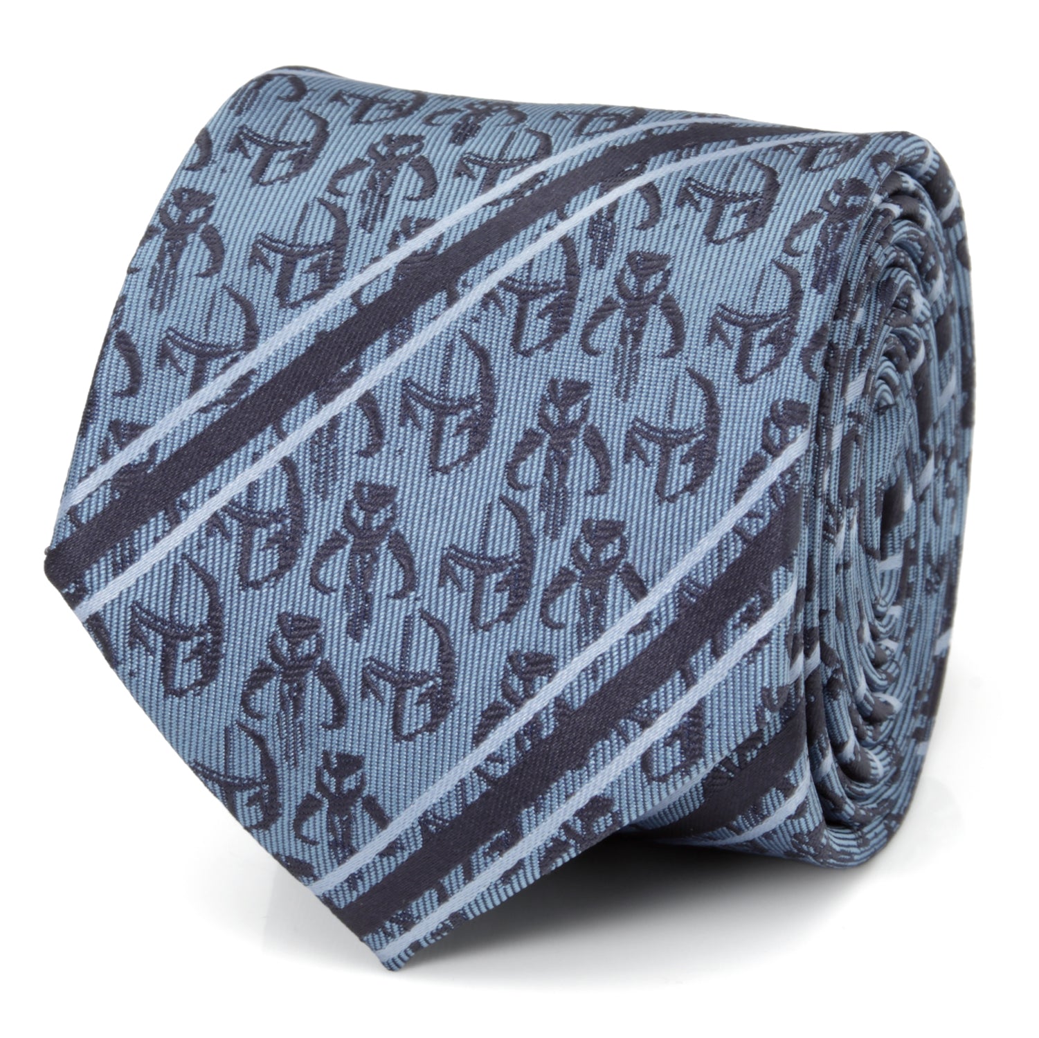 Star Wars Mando Navy Stripe Mens Tie Image 1