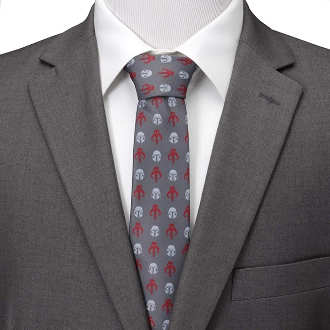 Star Wars Mando Gray Men's Tie Image 2