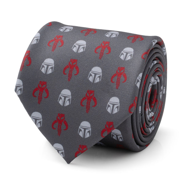 Star Wars Mando Gray Men's Tie Image 1