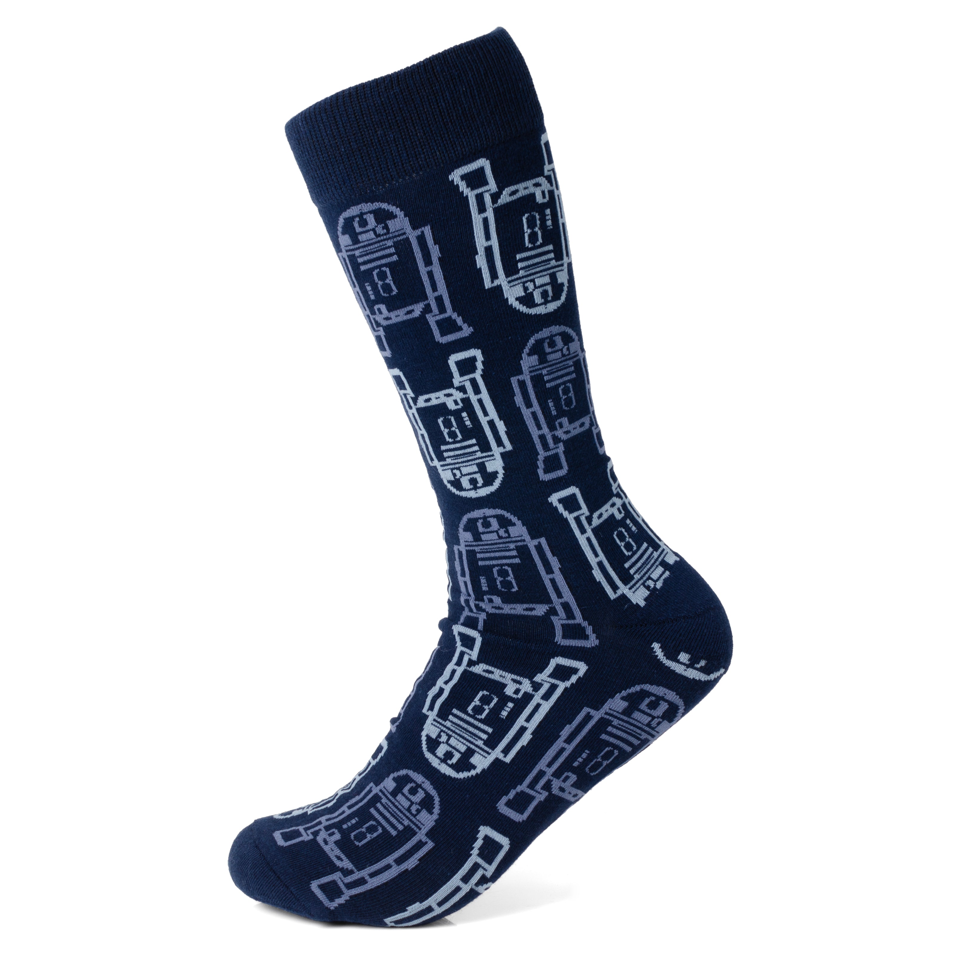 Star Wars R2-D2 Light and Dark Blue Dress Socks and Lapel Pin Gift Set Image 2