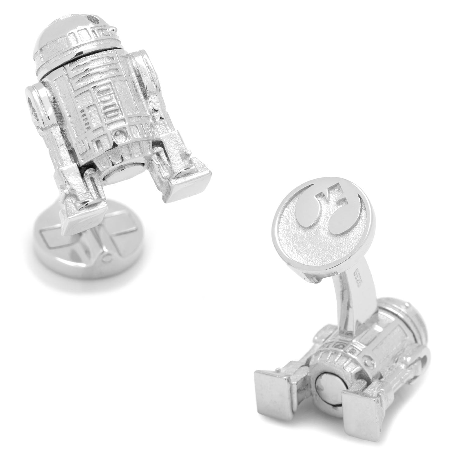 Sterling Silver 3D R2D2 Cufflinks Image 1