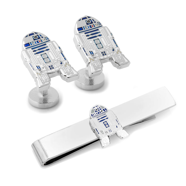 R2D2 Transparent Enamel Cufflinks and Tie Bar Gift Set Image 1