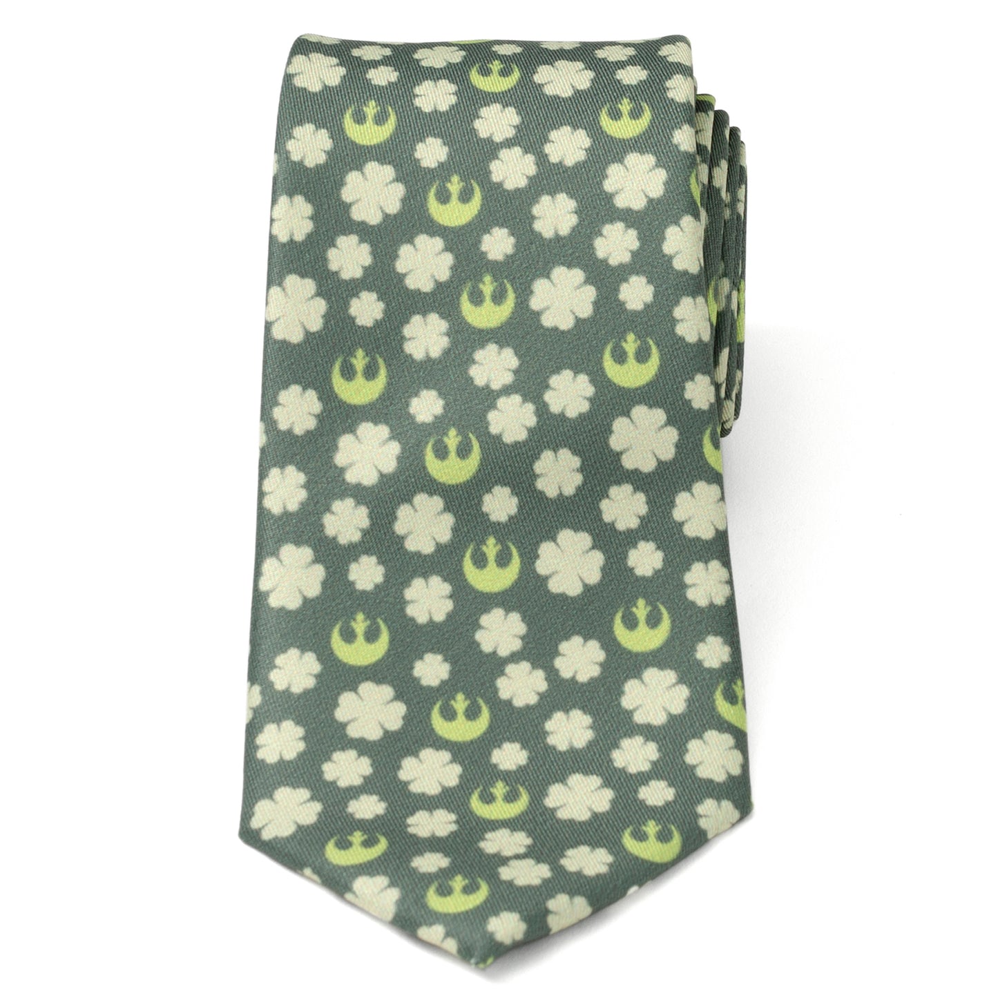 Rebel Shamrock Green Hidden Message Men's Tie Image 3