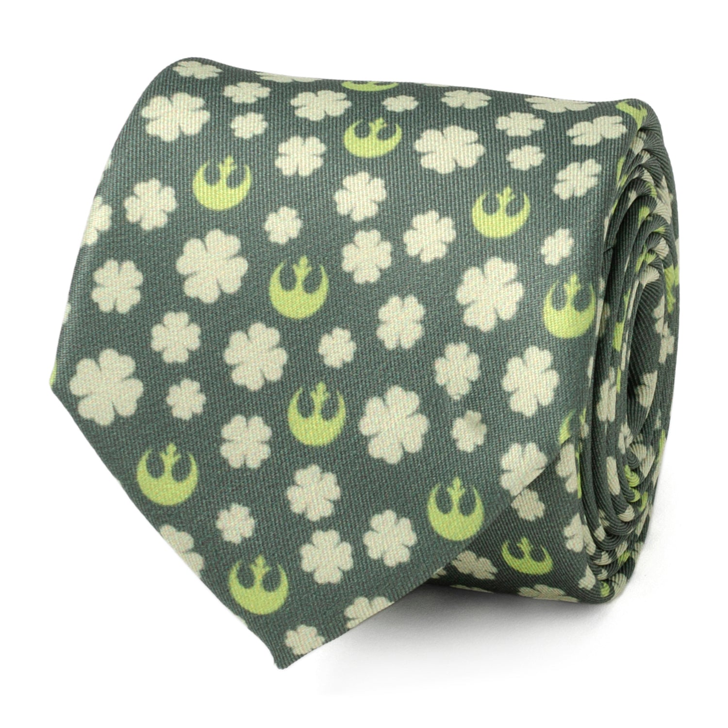 Rebel Shamrock Green Hidden Message Men's Tie Image 4