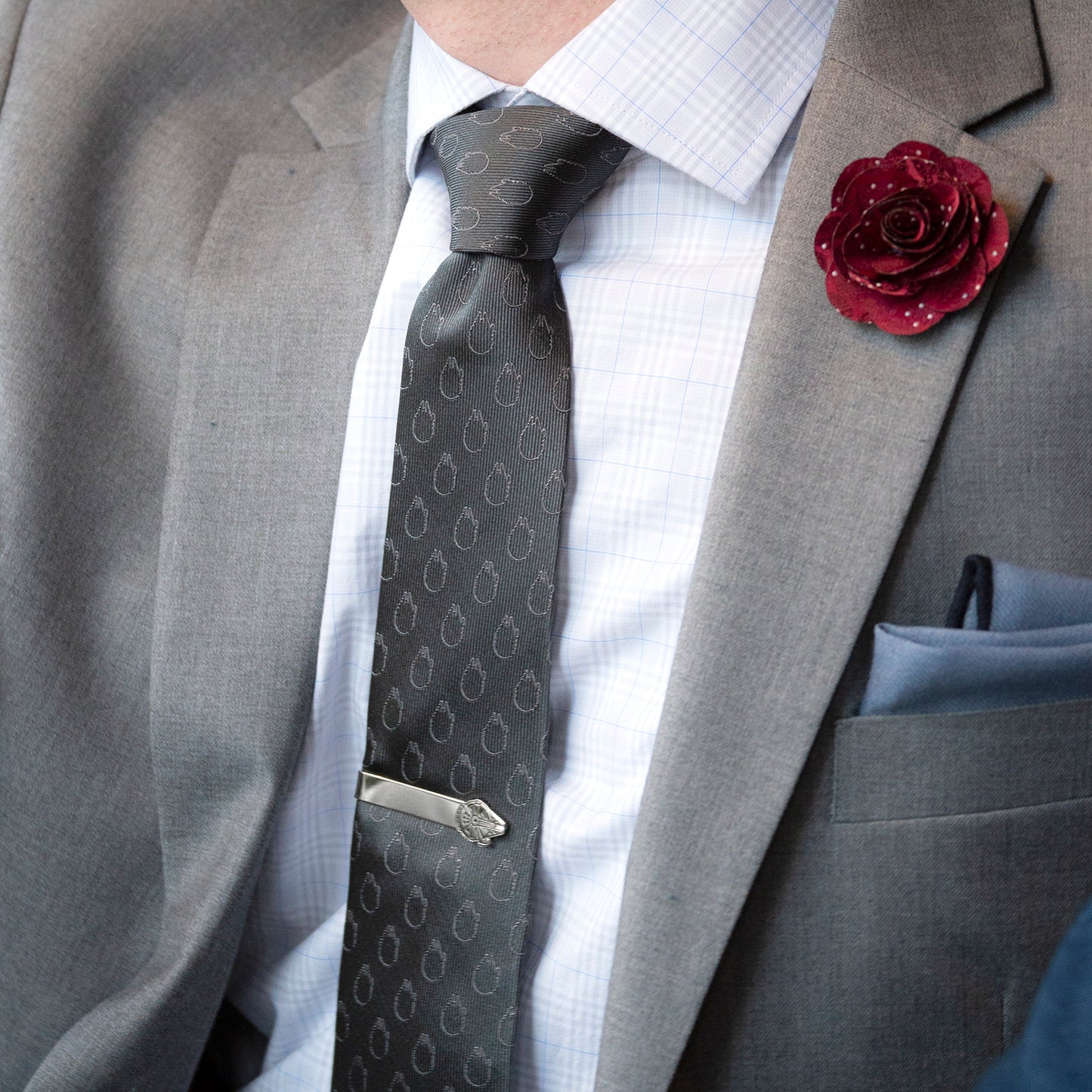 Rebel Force Gray Men's Tie Image 2