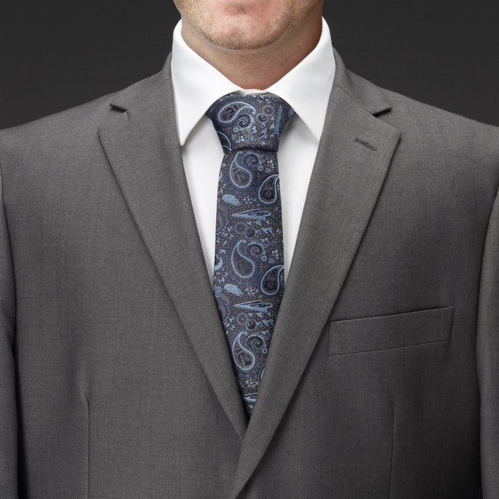 Vader Paisley Blue and Gray Men's Tie Image 7