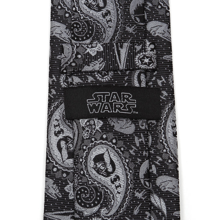 Vader Paisley Black and White Men's Tie Image 4