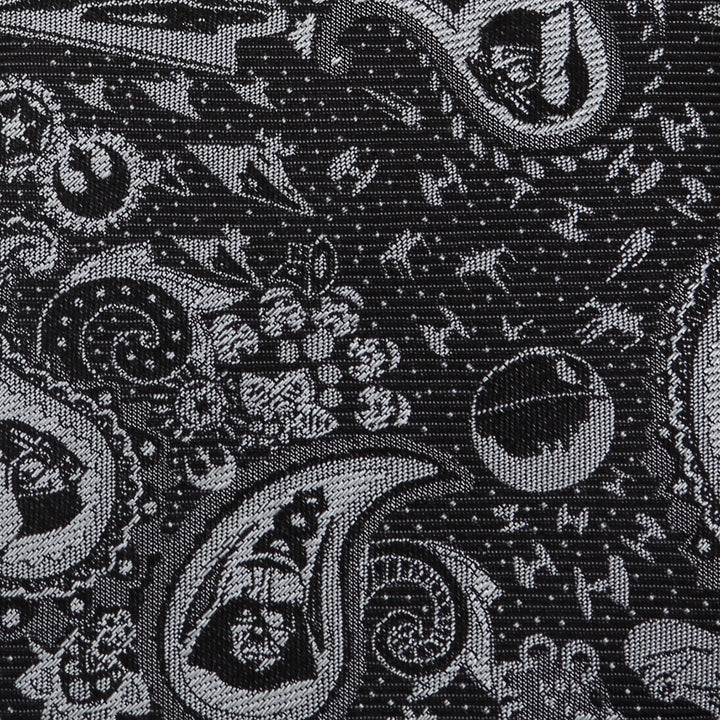 Vader Paisley Black and White Men's Tie Image 5